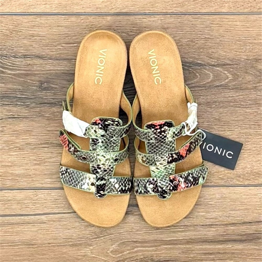 Vionic Park Radia Sandals Women's Size 8 Mint Snake Comfort‎ Wedge NWT - Picture 3 of 9
